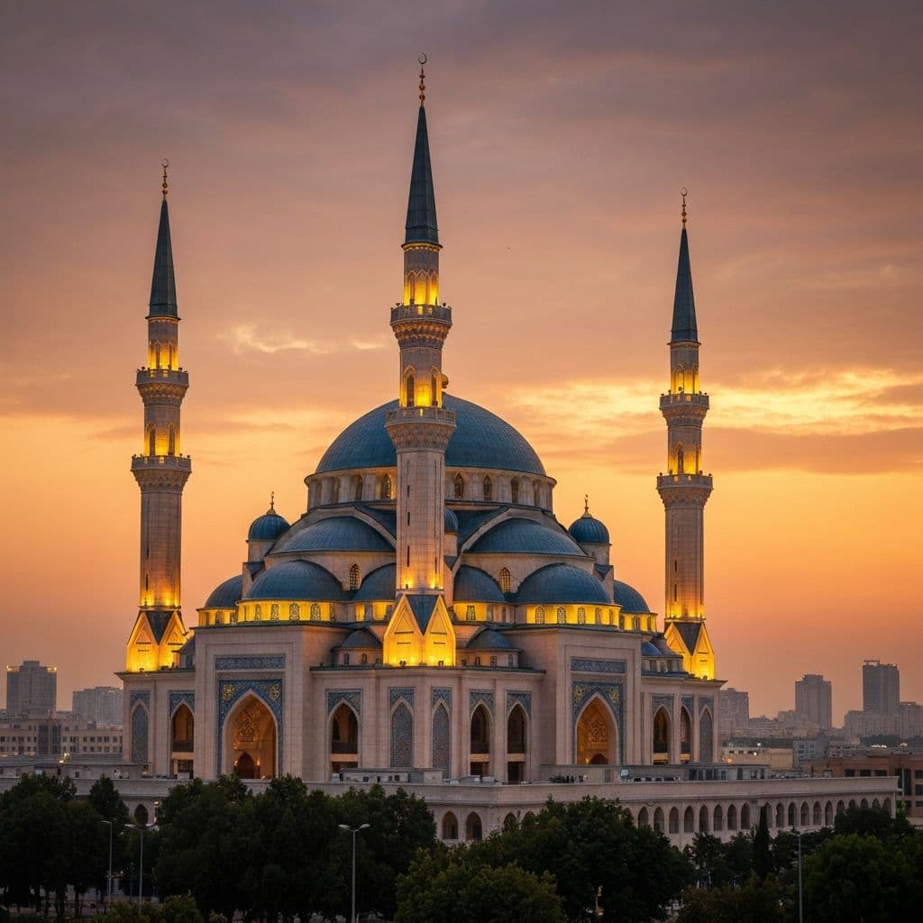 Mohammad Al-Amine Mosque at golden hour